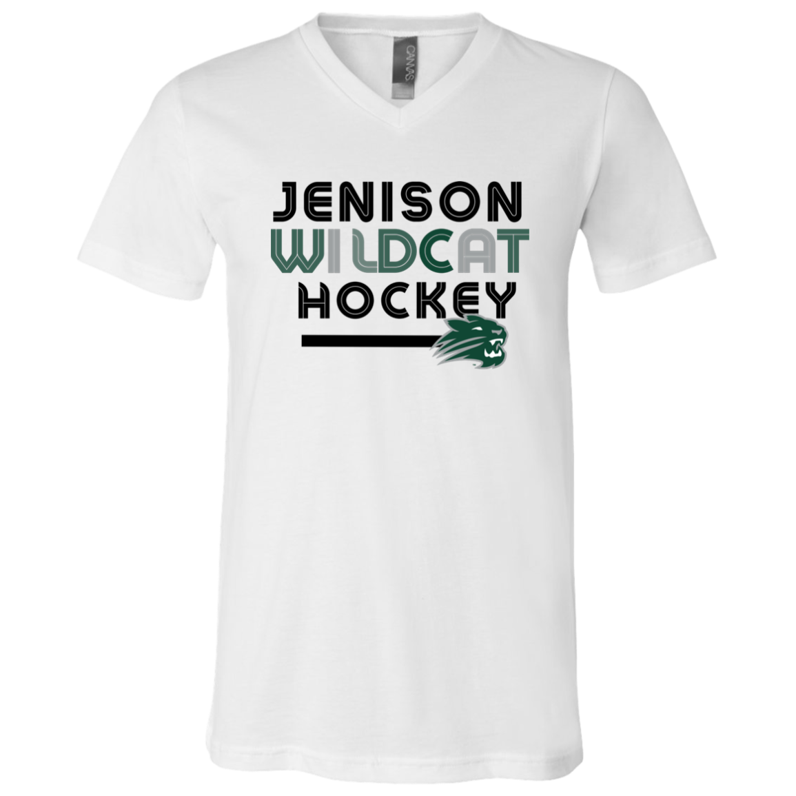 Jenison Hockey 3005 Unisex Jersey SS V-Neck T-Shirt