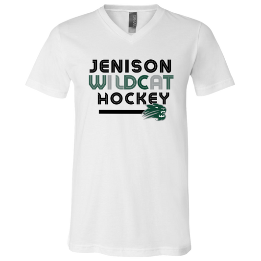 Jenison Hockey 3005 Unisex Jersey SS V-Neck T-Shirt